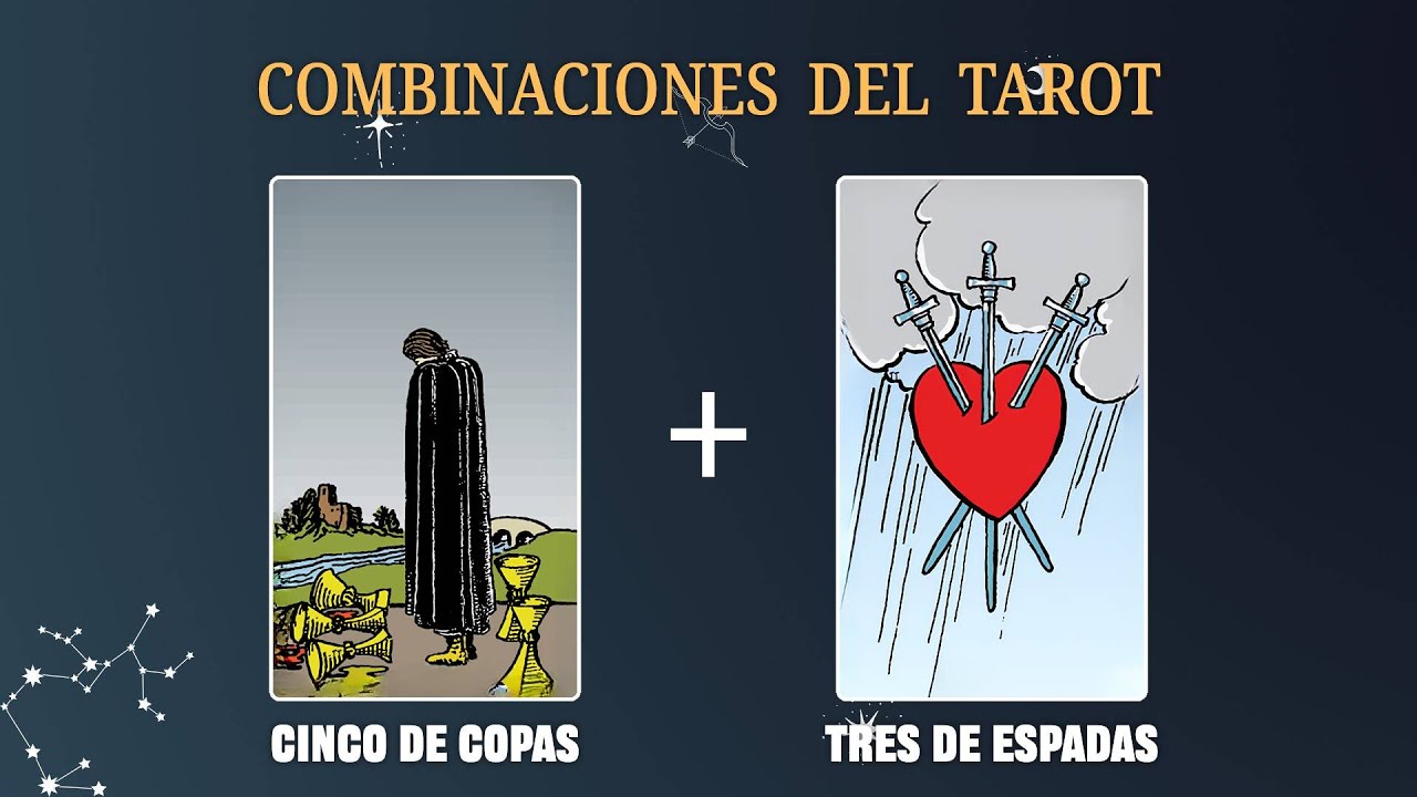 tres de espadas cinco de copas