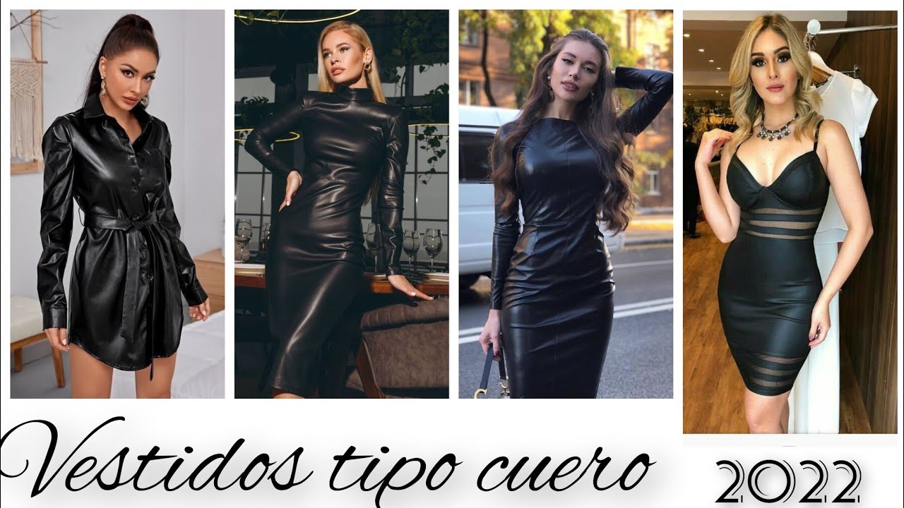 como combinar un vestido de cuero negro