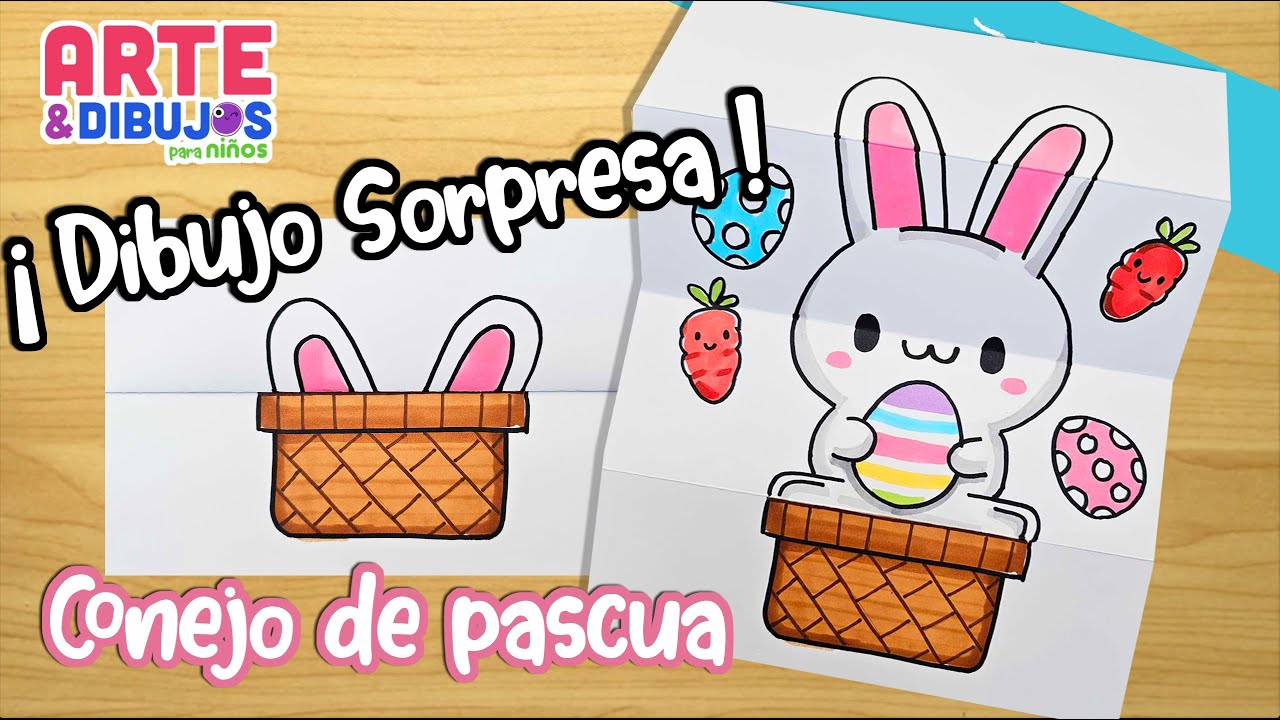 conejo de pascua dibujo a color